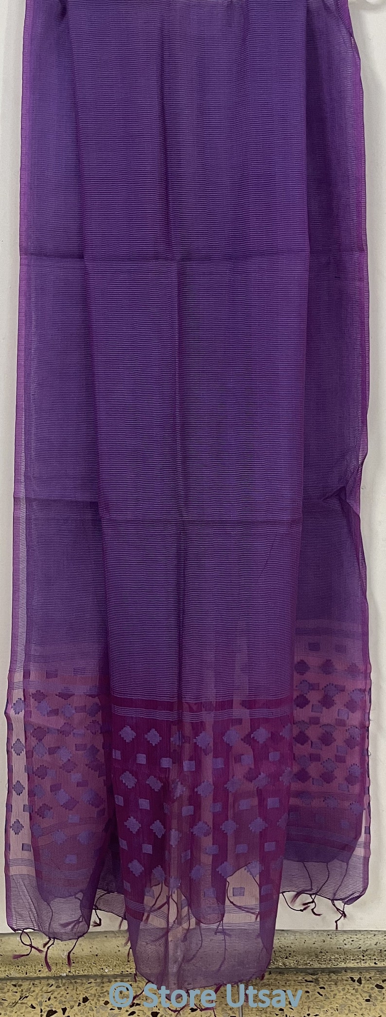 Pink Purple Organic Mulmul Dupatta main image 1