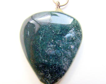 Natural Green Sodalite Pendant Heart, Genuine Chakra Stone Heart Pendant Unisex with Metal Alloy Bail from India, Beach Jewelry Boho, Gift
