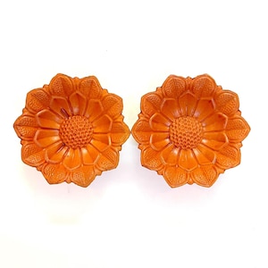 Diya de arcilla floral de terracota: portavelas de barro, diya para practicar pintura DIY, artesanía de cerámica de la India, rangoli de decoración de Diwali, regalo