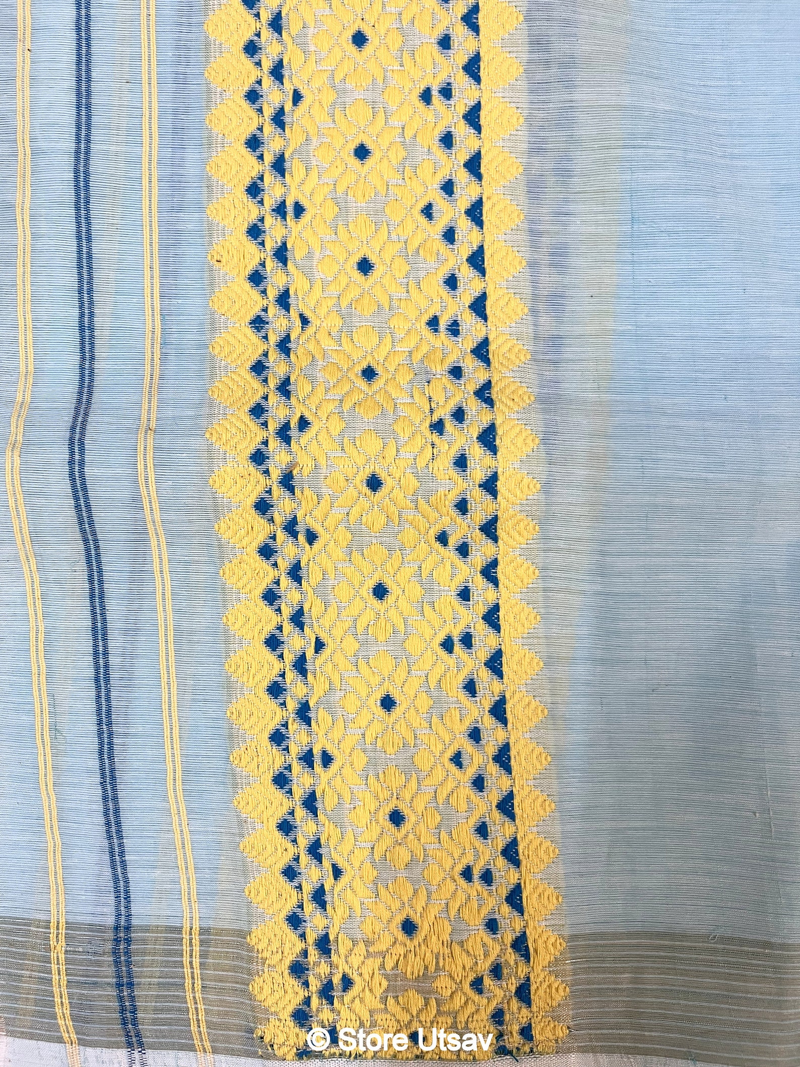 Multicolor - Assam Weave Thread Buti Cotton Handloom Dupatta 02