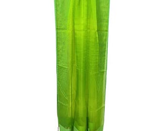 Forest Green Eri Silk-Cotton Dupatta Scarf, Handloom Bhagalpuri Raw Silk Wrap Indian Gift