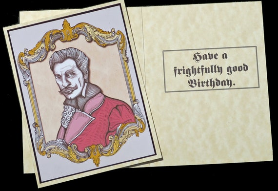 Vincent Price Birthday Card have a Frighteningly Good | Etsy