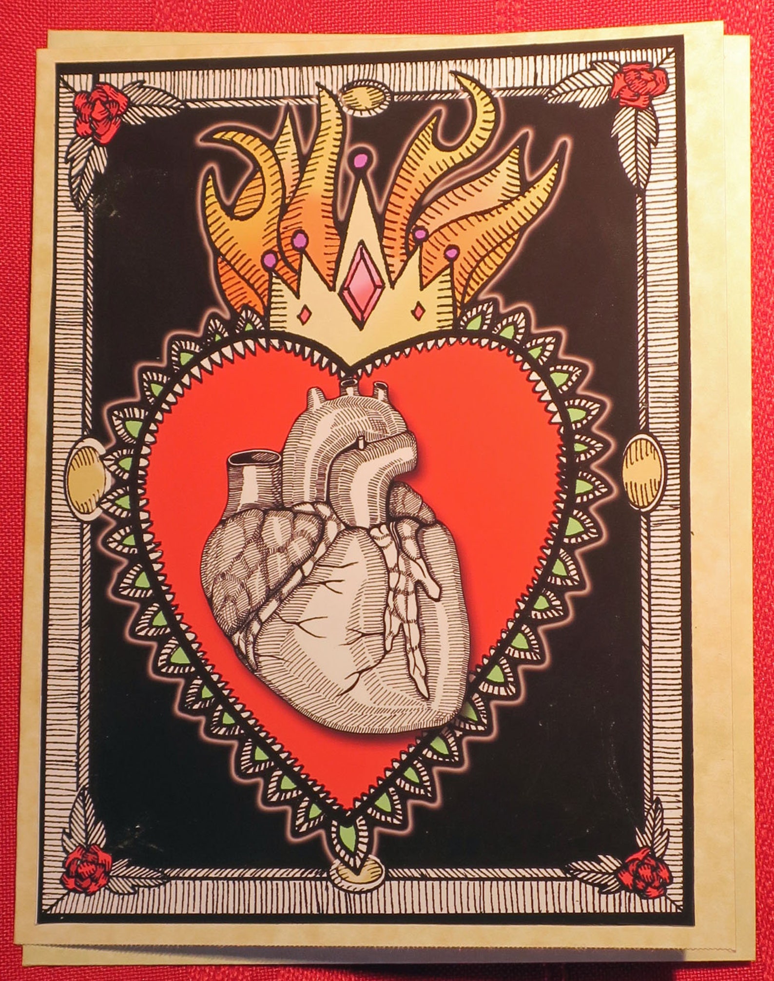 Corazon / Flaming Heart Dia de los Muertos Day of the Dead | Etsy