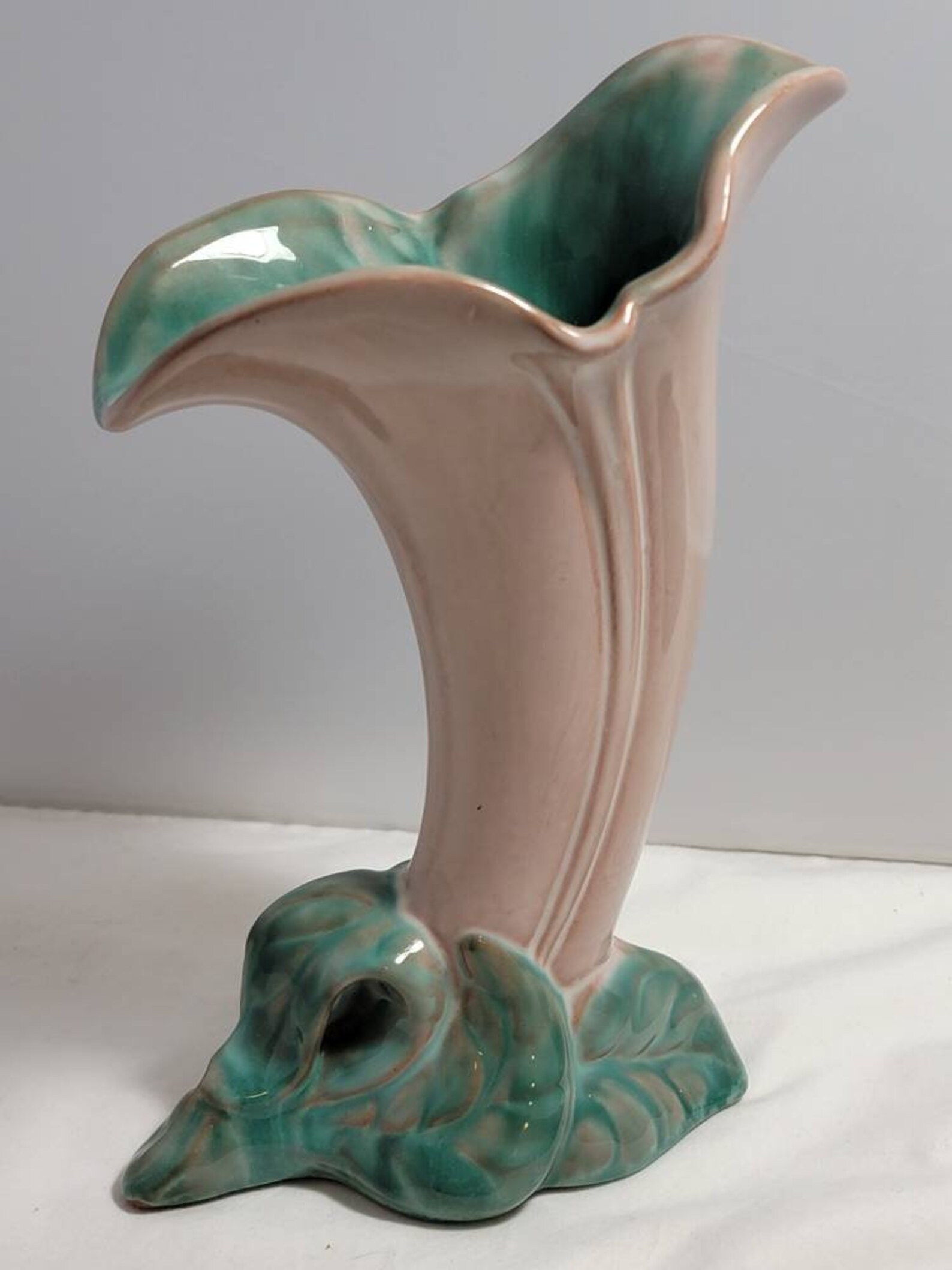 1940s Stangl Pottery Terra Rose Tall Horn Lily Vase Pink Etsy