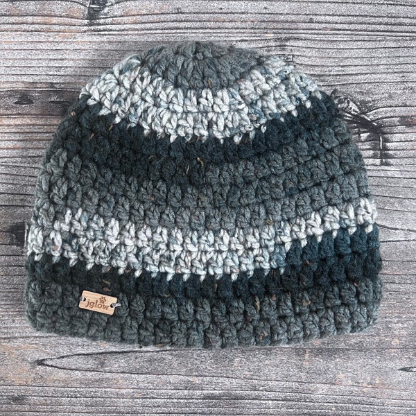 Ombre Wool Hat with Chain Gradient Black main image 0