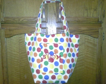 Beach/pool monogrammed tote bag.