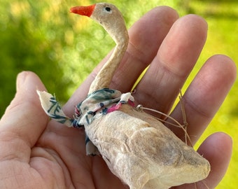 Easter ornament, GOOSE Watte, Cotton. Handmade christmas wattefiguren