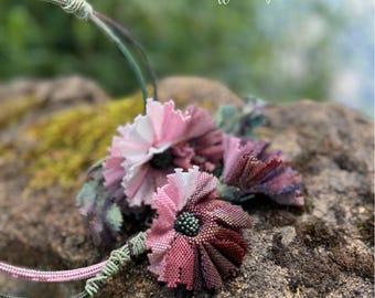 Tutorial PDF necklace "The Flowers of Provence" beading language English