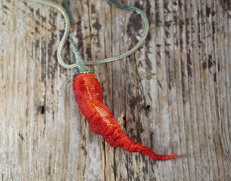 Red Chili Pepper Necklace Beadwork Tutorial PDF in English Etsy
