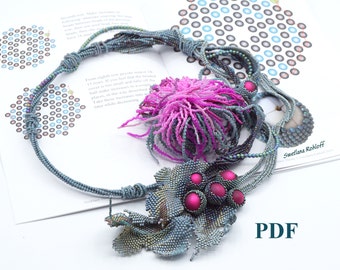 Thistle  Necklace Beadwork tutorial PDF in English