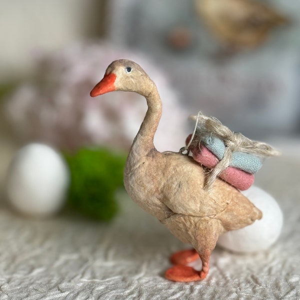 ornament, Figure  GOOSE. Watte, Cotton, handmade. Nostalgische Wattefigur, christmas, easter