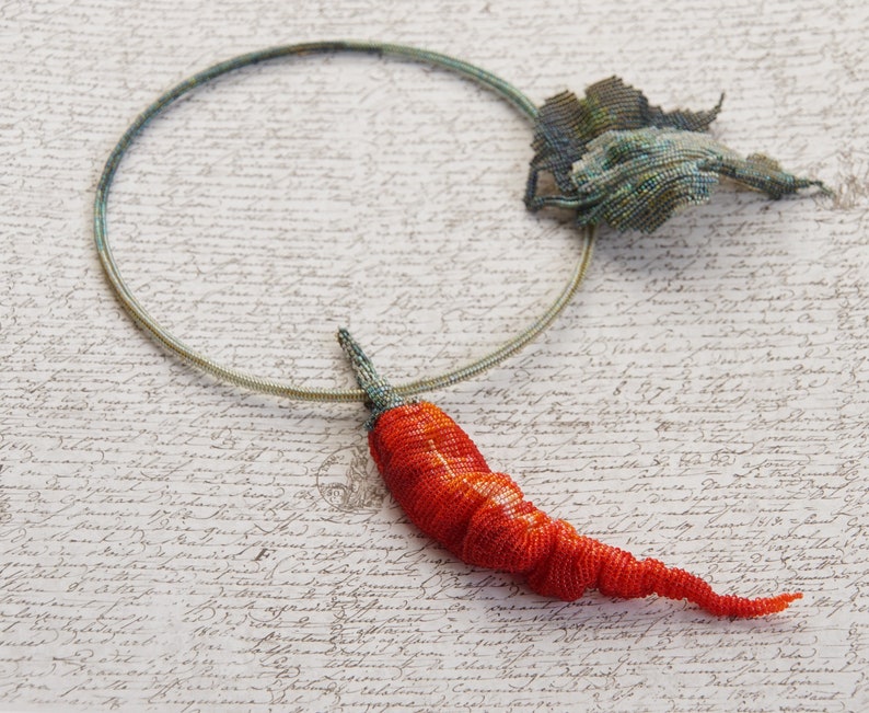 Red Chili Pepper Necklace Beadwork Tutorial PDF in English Etsy