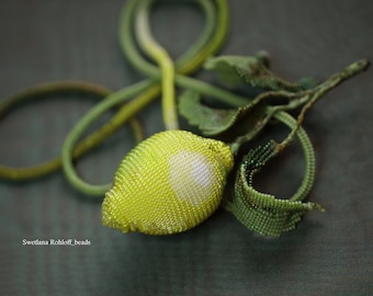 DIY kit and tutorial for  pendant Lemon beading