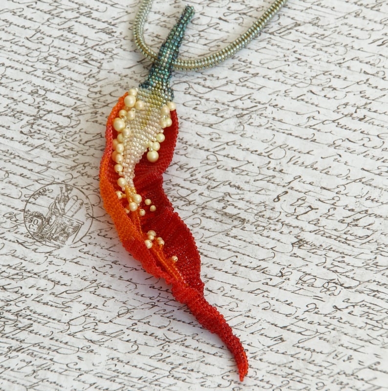 Red Chili Pepper Necklace Beadwork Tutorial PDF in English Etsy