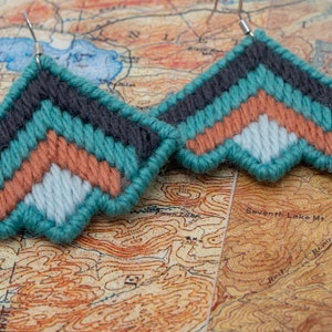 Bargello Needlepoint Earrings - Large