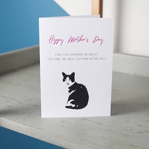 Happy mother&#39;s Day Cat Mum Card,  Funny Kitten Card, Pet Mum, Funny, Humour,  From The Cat