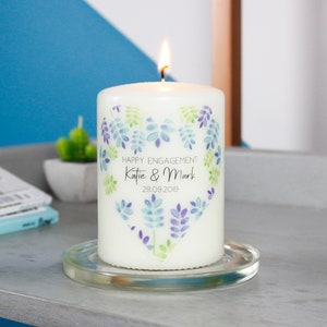 Engagement Candle Gift - Happy Engagement Gift - She Said Yes Candle - Personalised Candle - Got Engaged Present