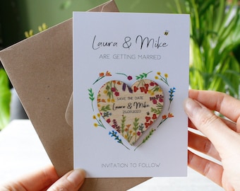 Wildflower Magnet Save The Date - Save The Date - Getting Married - Wedding Invitations - Garden Wedding - Eco Friendly Invites - Floral