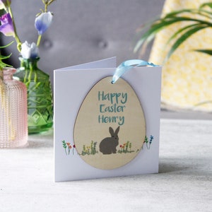 Decorazione e biglietto in legno personalizzato del coniglio pasquale - Regalo di Pasqua per i bambini - Buon regalo di Pasqua - Regalo cassetta delle lettere - Coniglio di Pasqua