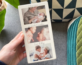 Keramiska fotoplattor till mormor - Mors dag-present till mormor - Fototryck till mormor - Tack mormor - Fotominnen - Ram till mormor