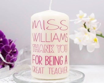 Thank You Candle - Thank You Candle For Teachers - Teaching Assistant Gift - Teacher Gift - Teacher Thank You Gift