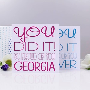 You Did It Typography Card - Congratulations Card - Passed Exams Card - Passed Driving Test Card