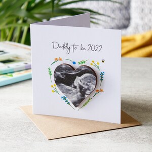 Futur papa carte - carte photo aimantée fête des pères - carte bébé scan - faire-part - future carte papa fête des pères - futur papa