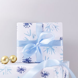 Snowflake Recycled Christmas Wrapping Paper - Eco Friendly Christmas Gift Wrap