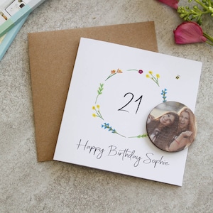 21. Geburtstag Personalisierte Foto Magnetkarte - Twenty One Again - 21. Geburtstag - Happy Birthday - 3D Karte - Geschenk und Karte