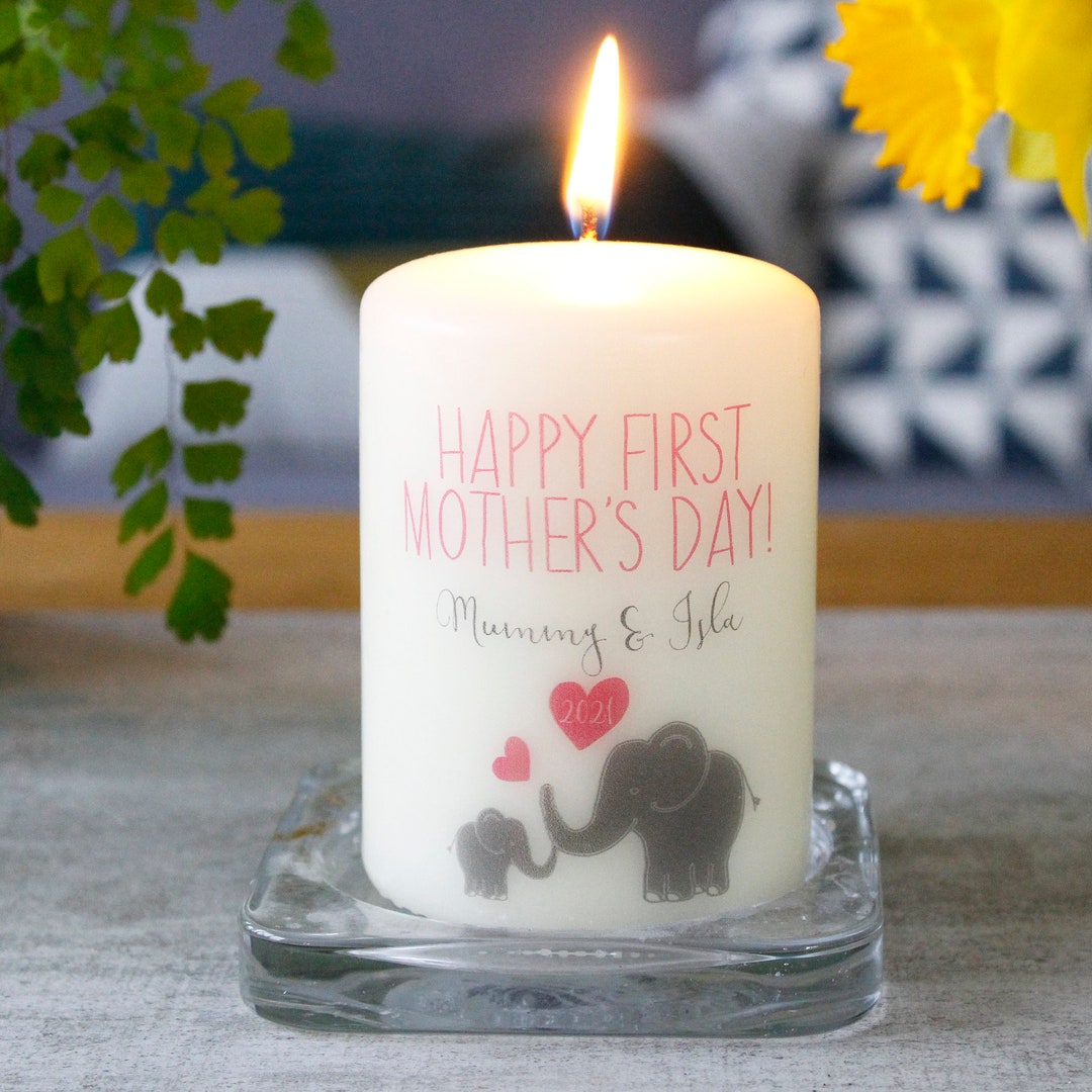 First Mother's Day Elephant Candle Happy 1st Mother's Day New Mom