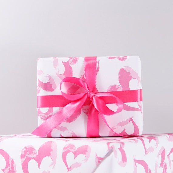 Recycled Wrapping Paper -Heart Wrapping Paper - Anniversary Wrapping Paper - Eco Friendly Gift Wrap - Recycled Paper