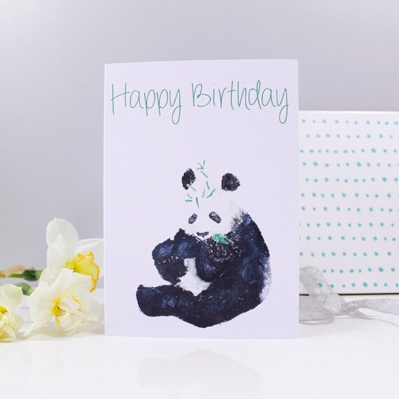 Carte De Panda Joyeux Anniversaire Carte De Panda Panda Etsy France