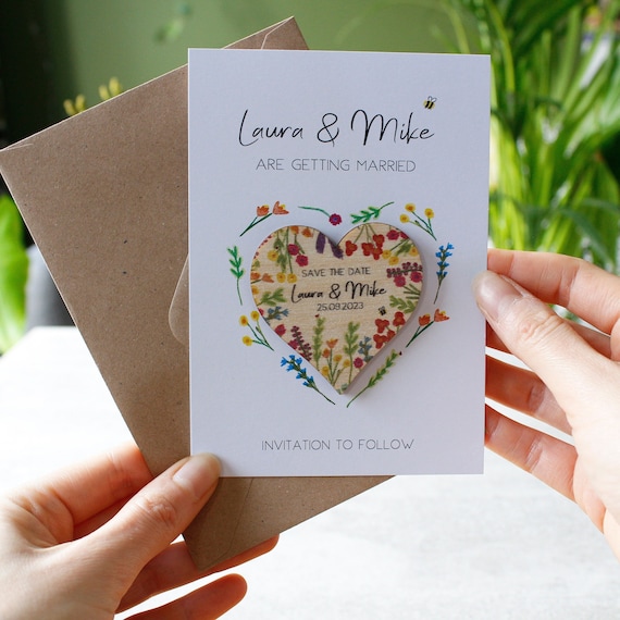 Wildflower Magnet Save The Date - Save The Date - Getting Married - Wedding Invitations - Garden Wedding - Eco Friendly Invites - Floral