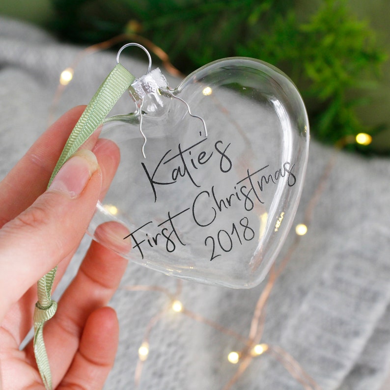 2018 Bauble 1st Christmas Heart Bauble First Christmas Bauble Personalised Bauble First Christmas Bauble Babies 1st Christmas Gift