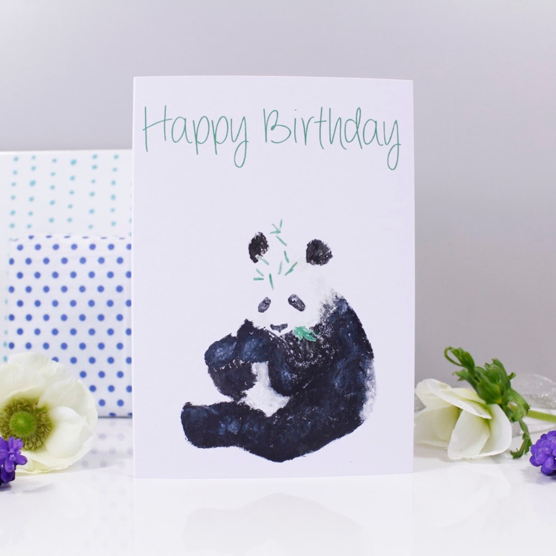 WHITE COTTON CARDS Handgemachte Geburtstagskarte – Panda Design, 22x22 Cm, Mit Umschlag