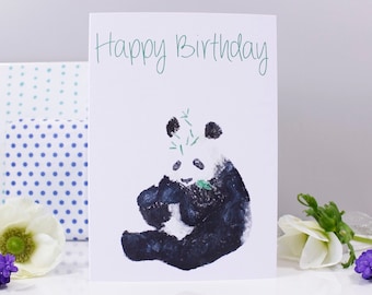 Happy Birthday Panda Card - Panda Birthday Card - Panda card - Cute birthday card - Animal birthday card - Love panda card