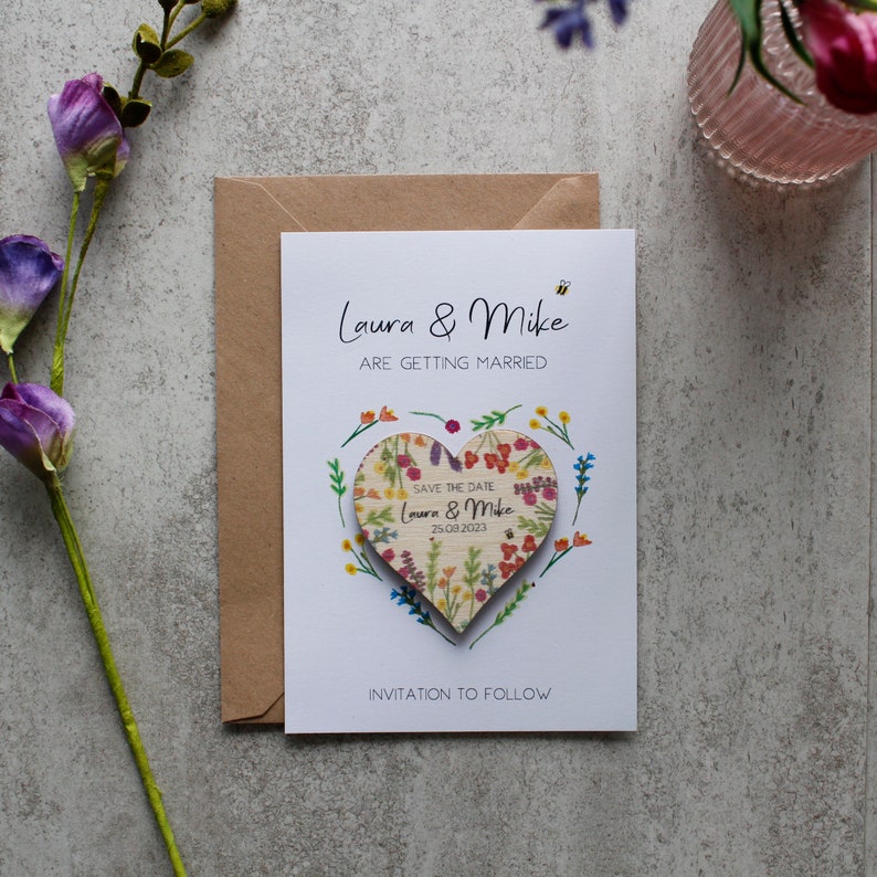 Wildflower Magnet Save The Date - Save The Date - Getting Married - Wedding Invitations - Garden Wedding - Eco Friendly Invites - Floral image 6