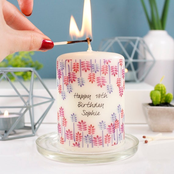 Birthday Candle Gift Personalised Birthday Candle 18th Etsy