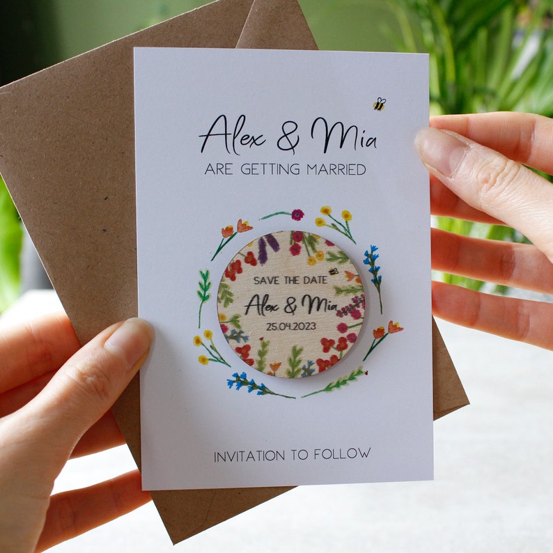 Wildflower Magnet Save The Date - Save The Date - Getting Married - Wedding Invitations - Garden Wedding - Eco Friendly Invites - Floral image 9