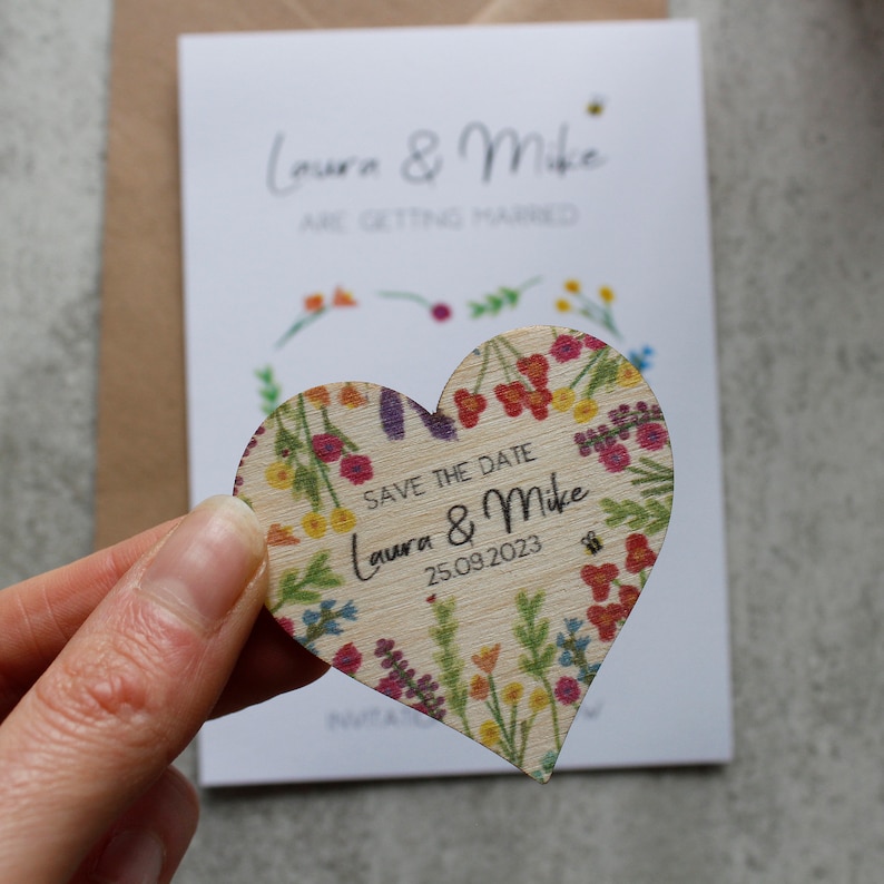 Wildflower Magnet Save The Date - Save The Date - Getting Married - Wedding Invitations - Garden Wedding - Eco Friendly Invites - Floral image 3