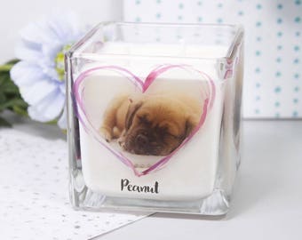 Pet Photo Scented Candle - Pet Loss Gift -Pet Photo Candle - Memorial Candle - Pet Memorial Photo Candle