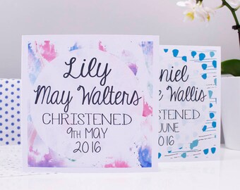 Christening Card For Boys and Girls - Baptism Card - Naming Day Card - Personalised Christening Card