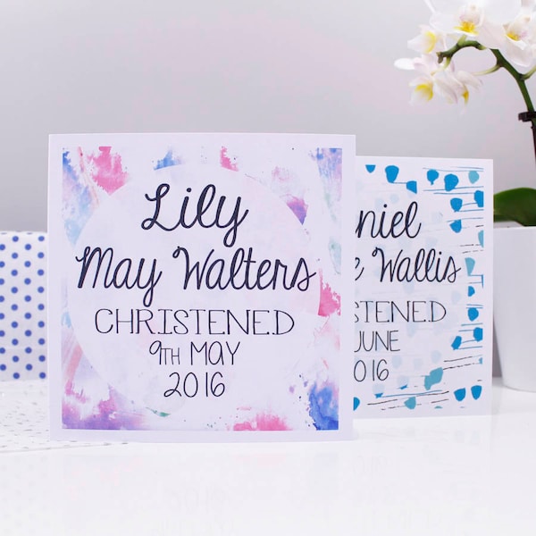 Christening Card For Boys and Girls - Baptism Card - Naming Day Card - Personalised Christening Card
