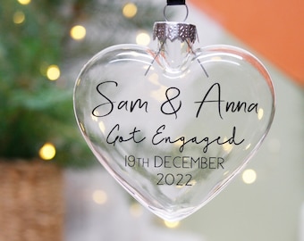 Engagement Christmas Bauble Gift - She said yes gift - Got Engaged Gift - Engagement Party Gift - Engagement Hanging decoration - Engagement
