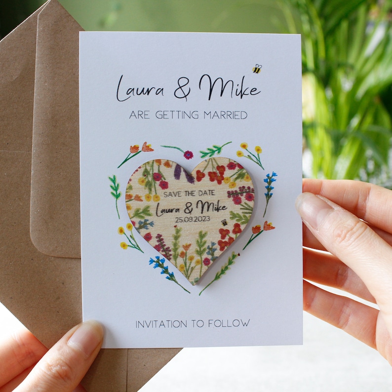 Wildflower Magnet Save The Date - Save The Date - Getting Married - Wedding Invitations - Garden Wedding - Eco Friendly Invites - Floral image 10