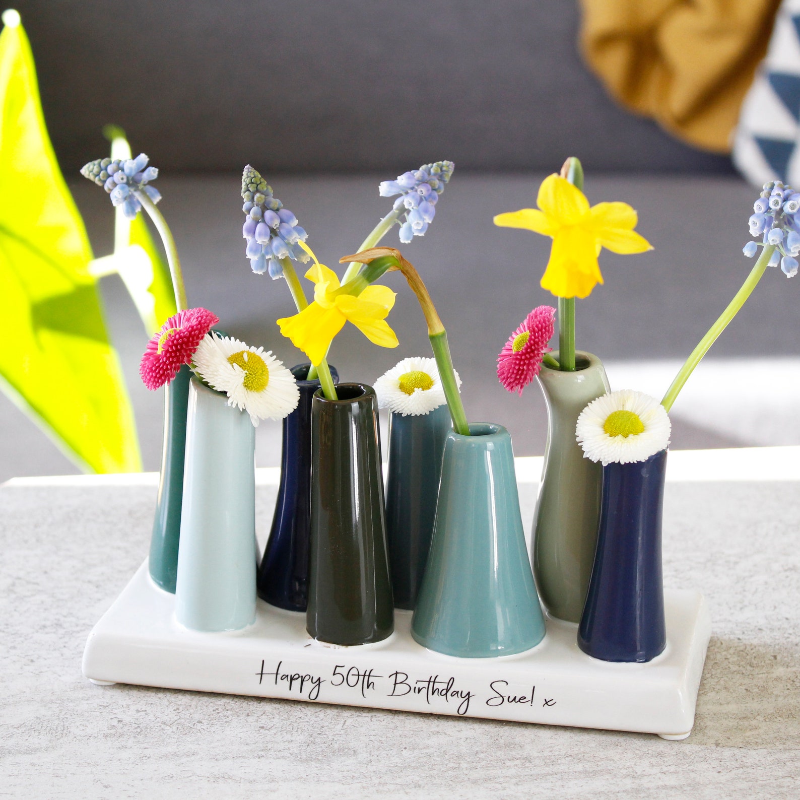 Birthday Colourful Ceramic Vase Happy Birthday Vase Flower Etsy UK