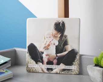 Keramisk fototryck med kakelplatta för första mors dag - Fotogåva till nybliven mamma - Fotoram för grattis på mors dag - Nybliven mamma - Första mors dag-tryck - Mamma