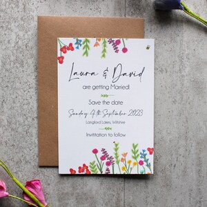 Digital Wildflower Save the Dates - Fully Designed for you - Finished Invitation File - Colourful Save the Dates Invites - Printable Invites