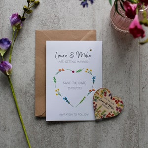 Wildflower Magnet Save The Date - Save The Date - Getting Married - Wedding Invitations - Garden Wedding - Eco Friendly Invites - Floral image 5