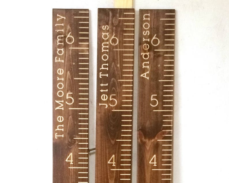 Personalized Engraved Growth Chart Wood Growth Chart Ruler Walnut Kids Measuring Stick Carved Height Chart Personalized Gift image 3